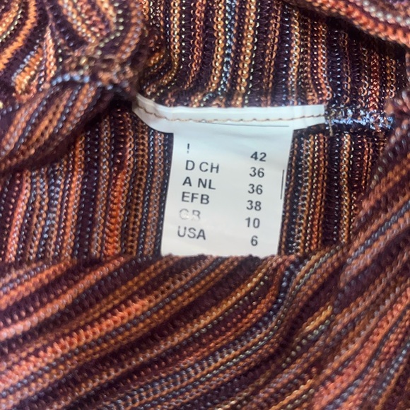 Missoni Multicolor Crochet Trim Tie Detail Sweater